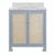 Wood Matthew Izzo Home Boyd Light Blue Matte Lacquer Single Porcelain Sink Bath Vanity With Carrara Marble Top & Backsplash, 2 Caned Doors, and Brass Knobs For Sale - Image 7 of 7