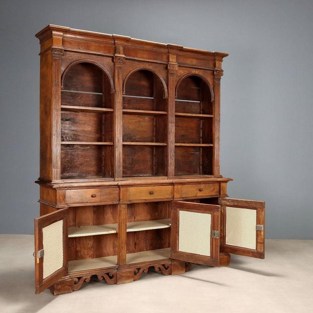 Antique Walnut Display Bookcase, Late 19th Century For Sale - Image 3 of 10
