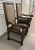 Brown 1960s Barley Twist Renaissance Revival Style Leather Arm Throne Chairs - Set of 2 For Sale - Image 8 of 12