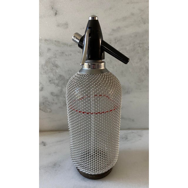 Vintage Soda Siphon Seltzer Glass Bottle With Metal Mesh by Acc Chairish