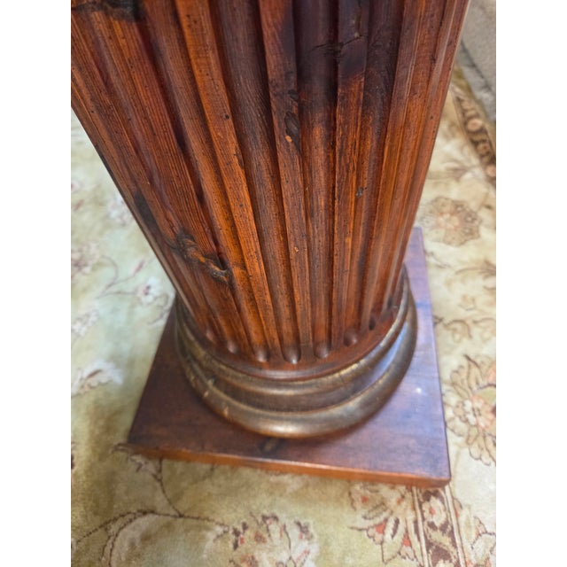 Fluted Wood Column Pedestal - 55" For Sale - Image 9 of 10
