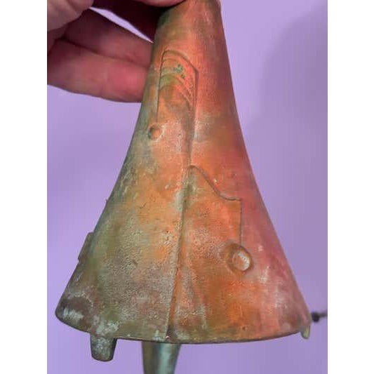 Paolo Soleri Bronze Bell, Copper Fin, Mid-Century Modern, USA, 1970 For Sale In Philadelphia - Image 6 of 6