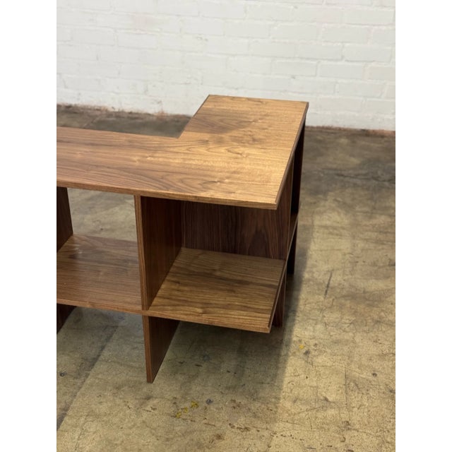 Custom Made Corner Sofa Bookcase in Walnut For Sale - Image 11 of 12