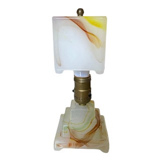 Vintage Art Nouveau Glass Lamp For Sale