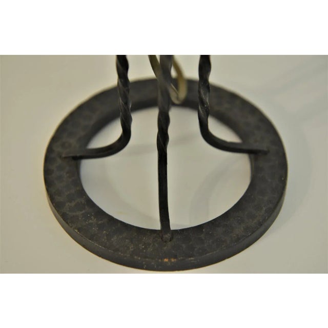 Art Noueau Swedish Wrought Iron and Blown Glass Table Lamps, 1915, Set of 2 For Sale - Image 11 of 12