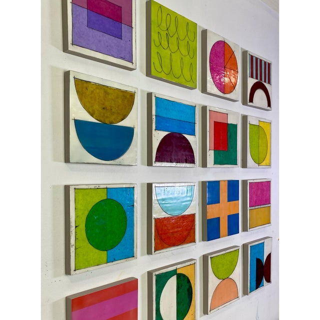 Original 16 Piece Encaustic Collage Installation by Gina Cochran "The Perks" For Sale - Image 18 of 18