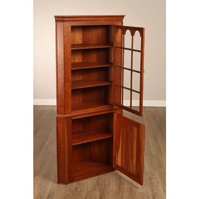 Traditional Federal Style Cherry Custom Quality Corner Cabinet For Sale - Image 3 of 18