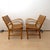 Set of two Bauhaus / Mid-Century armchairs by Gelenka from Germany, circa 1950. Curved beech wood armrests. Restored...