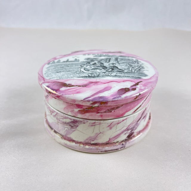 Ceramic English Sunderland Pottery Pink Lustre Vanity Pot, Spring For Sale - Image 7 of 9