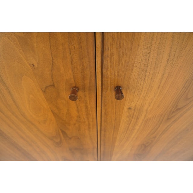 Solid Walnut Chiffonier 5 Drawers Dresser Two Doors Compartment Mid Century MINT For Sale - Image 16 of 18