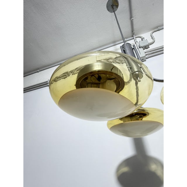 Three-Light Chandelier with Murano Glass Diffusers, Italy, 1970 For Sale - Image 11 of 13