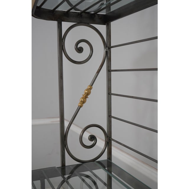 Metal Charleston Forge French Country Style Large Wrought Iron Bakers Rack For Sale - Image 7 of 13