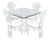 Set of 4 Lucite Dining Chairs Square Dining Table on Single Pedestal Base For Sale
