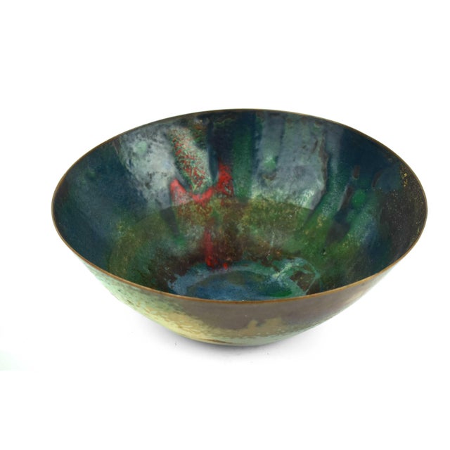 Mid 20th Century Enamel on Copper Decorative Bowl For Sale - Image 4 of 8