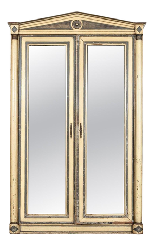 Antique French Empire Painted Oak Armoire, 1880