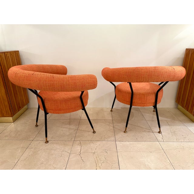 Orange Mid-Century Modern Armchairs by Ipe Bologne, Italy, 1950s For Sale - Image 8 of 13