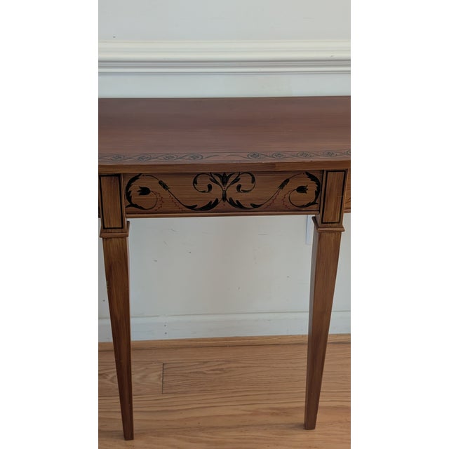 Mid-Century Modern 1980s Mid-Century Modern Hand Painted Bombe Demi-Lune For Sale - Image 3 of 12