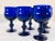Blue Art Deco Style Cobalt Glass Wine Stems, Set of 6 For Sale - Image 8 of 10