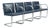 Mid Century Modern Blue Leather Brno Arm Chairs by Mies Van Der Rohe for Knoll, Set of 4 For Sale