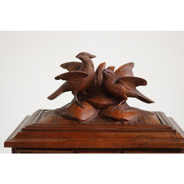 Antique Swiss Black Forest Jewelry Box in Fruitwood, 1880 For Sale - Image 4 of 12