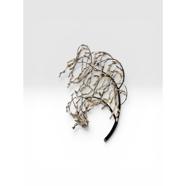 Mid-Century Modern Vintage Mid-Century Modern Brass & Copper Weeping Willow Wall Sculpture in the Style of Curtis Jeré For Sale - Image 3 of 10