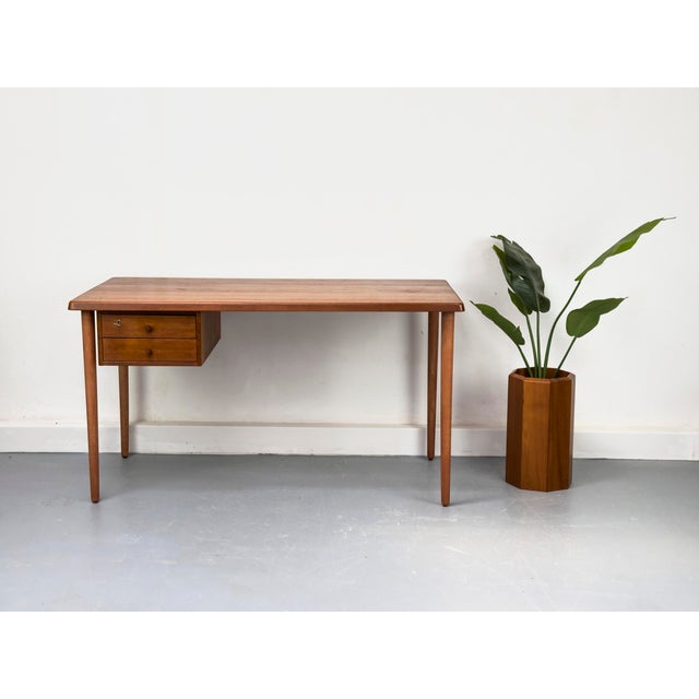 Vintage Teak Desk with Drawers, 1960s For Sale - Image 10 of 18