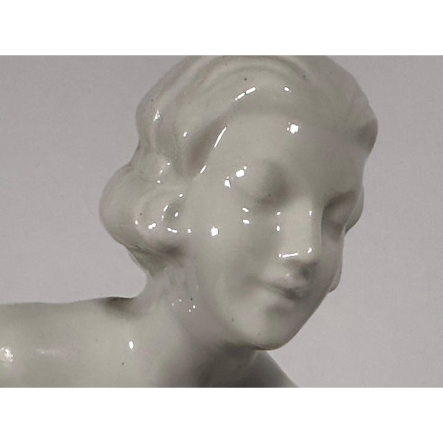 Rare & Original Fraureuth Porcelain Figurine of Nude with Fawn for your consideration. The figurine measures approx. 8 1/4...