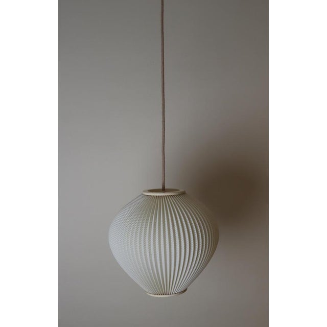 1960s Scandinavian Plastic Pleated Hanging Lamp, Scandinavia, 1960s For Sale - Image 5 of 11