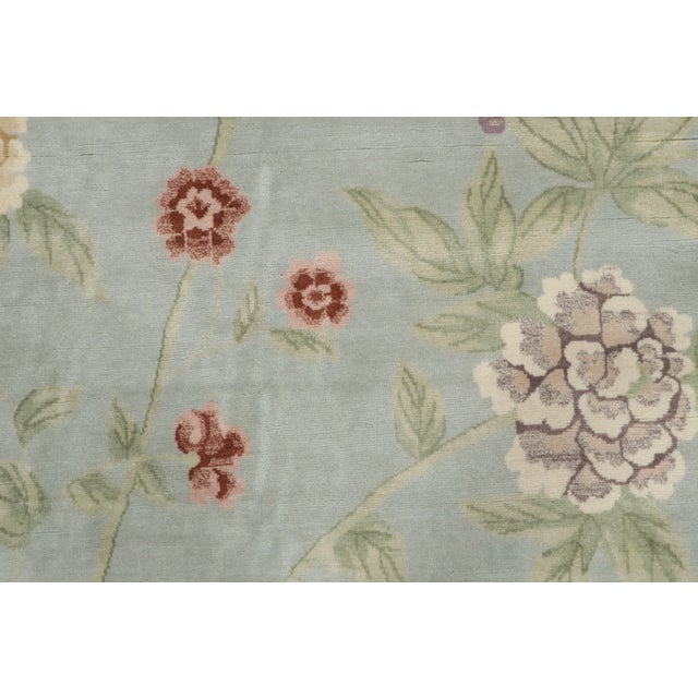 Rug & Kilim Chinese Art Deco Style Floral Vinery Wool Square Rug by Rug & Kilim, India For Sale - Image 4 of 8