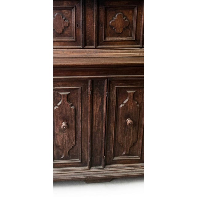 Italian 18th Century 2-Piece Italian Walnut Credenza Cupboard For Sale - Image 3 of 6