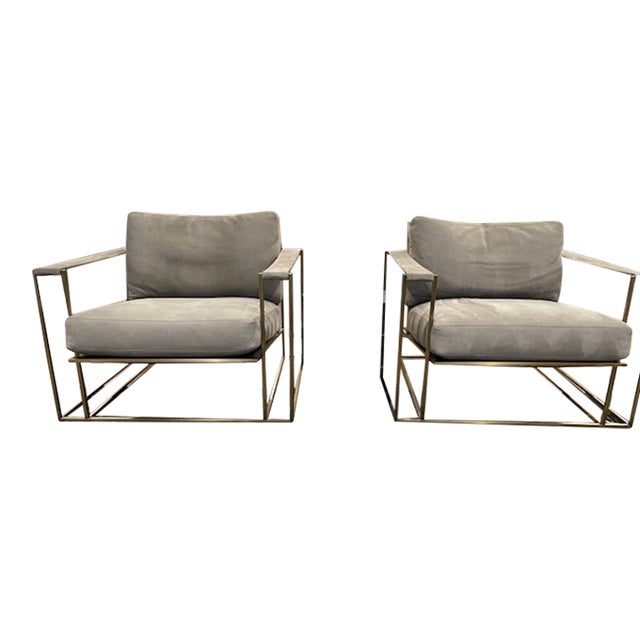 Set of Two Milo Baughman for Restoration Hardware Chairs For Sale