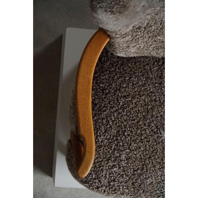 1950s Danish Modern High-Back Lounge Chair in Oak and Lambswool by Viggo Boesen, 1950s For Sale - Image 5 of 18