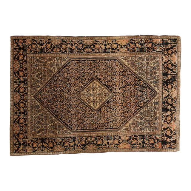 1910s Antique Persian Farahan Sarouk Herati Wool Rug For Sale