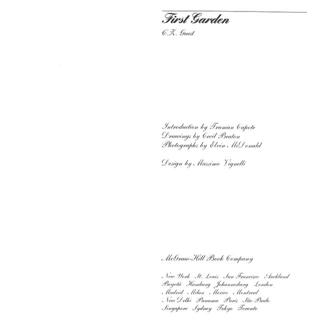 GUEST, C.Z. CAPOTE, Truman [introduction by] [140] pp. McGraw-Hill Book Company 1987 First Printing 10 1/4" x 10 1/4" w/...