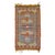 Odd size one of a kind blue and orange vintage Moroccan mini size rug Measures: 2' x 3'4''.