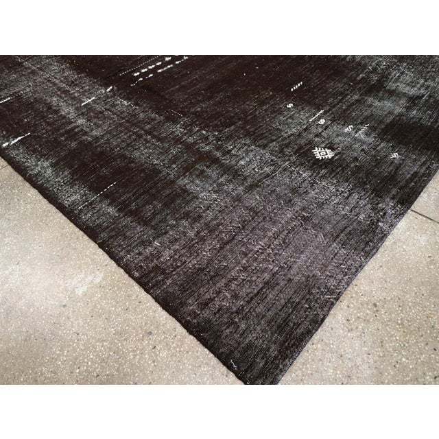 Black Galerie Shabab Collection Mid-20th Century Handmade Turkish Flatweave Kilim Small Room Size Carpet For Sale - Image 8 of 10
