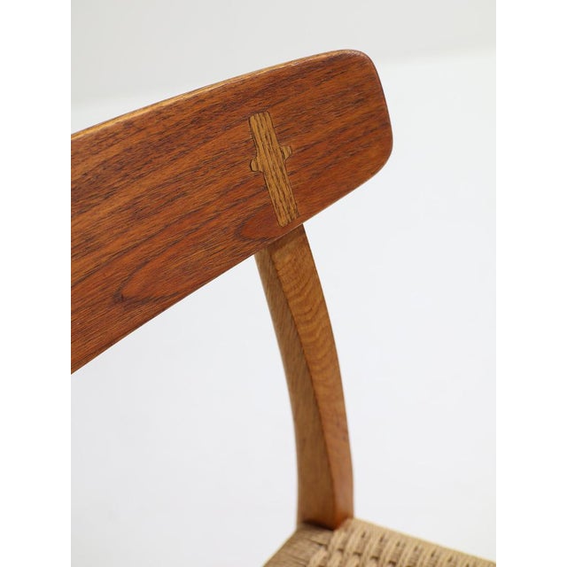Beige Vintage Dining Chairs in Oak by Hans J. Wegner for Carl Hansen & Søn, 1950s, Set of 4 For Sale - Image 8 of 18