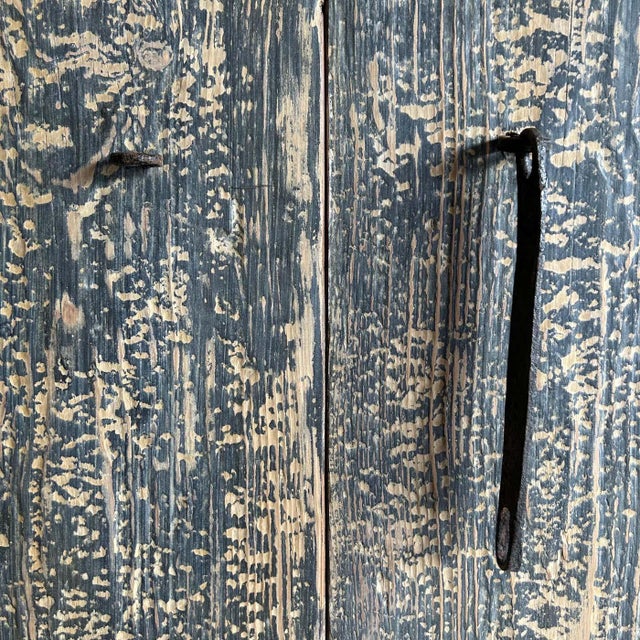 Beige Reclaimed Wood Armoire Cabinet With Iron Hardware For Sale - Image 8 of 8