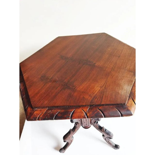 Hexagonall Gueridon Table With Carved Legs For Sale - Image 6 of 13