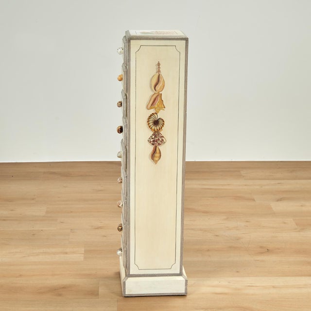 Mid-Century Modern Vintage Ocean Inspired Tall Chest by Maitland Smith For Sale - Image 3 of 12