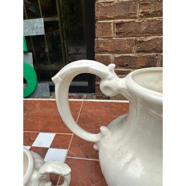 1970s White Ceramic Tea Set- 3 Pieces For Sale - Image 10 of 10