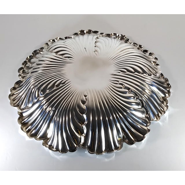 1950s 1950s Mid-Century Modern Spanish Sterling Silver Leaf Centerpiece Bowl For Sale - Image 5 of 6