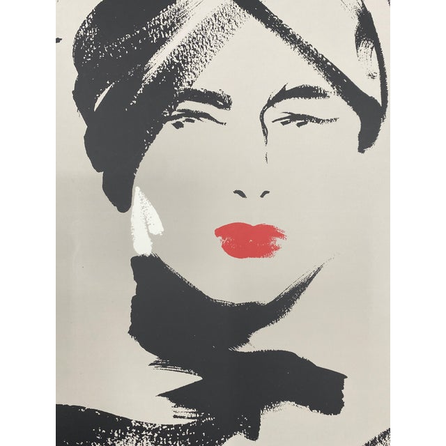 Michel Canetti, Woman with Red Lipstick, 1980s, Screen Print For Sale - Image 5 of 14