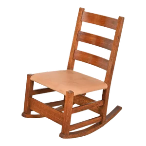 Gustav Stickley Mission Oak Arts & Crafts Sewing Rocking Chair, Circa 1900