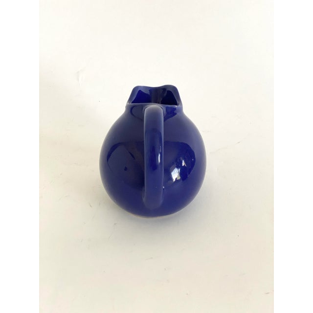 Ceramic 1940s Classic Shape Mini Blue Stoneware Pitcher For Sale - Image 7 of 9