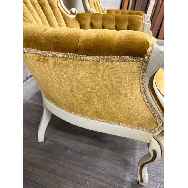 Vintage Pelham Shell & Leckie Hollywood Regency Bergere Lounge Chairs - Pair For Sale - Image 11 of 18