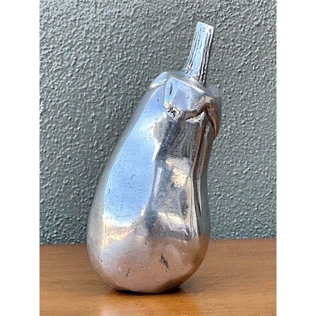 Vintage Polished Metal Eggplant For Sale - Image 4 of 12