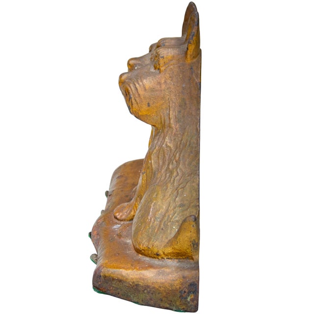American Mid 20th Century Handmade Americana Brass Terriers-on-Display Figurine Accent For Sale - Image 3 of 7