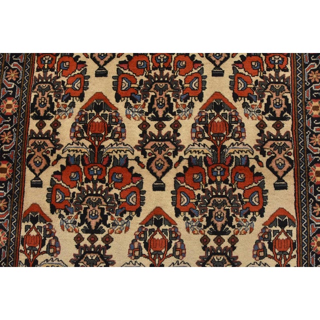 1990s Shahre Babak Rug 3’2” X 4′ Ivory Wool Vintage Traditional Hand-Knotted Carpet For Sale - Image 5 of 12