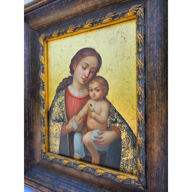 Portraiture Madonna and Child Oil on Canvas - Jose Antonio Robles For Sale - Image 3 of 7